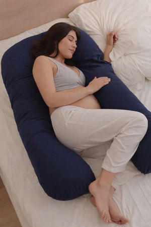 Poduszka ciążowa i do karmienia 3 w 1 – granatowa