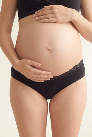 Bawełniane figi ciążowe z koronką