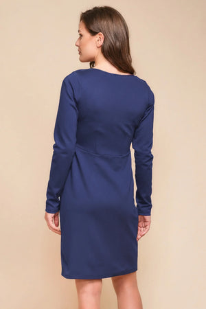 Elegancka sukienka ciążowa i do karmienia - niebieska