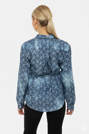 Bawełniana koszula ciążowa i do karmienia z wzorem