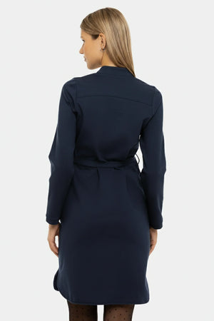 Elastyczna granatowa sukienka ciążowa i do karmienia