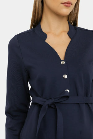 Elastyczna granatowa sukienka ciążowa i do karmienia