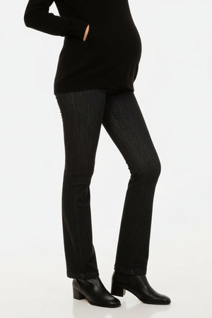 Ciemne jeansy ciążowe bootcut