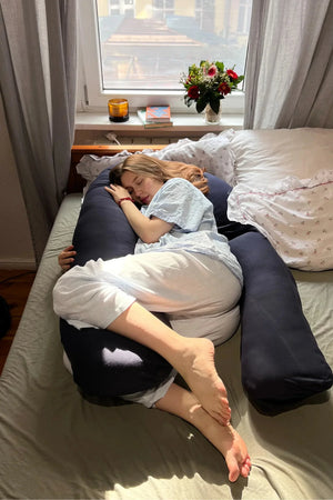 Poduszka ciążowa i do karmienia 3 w 1 – granatowa