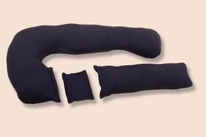 Poduszka ciążowa i do karmienia 3 w 1 – granatowa