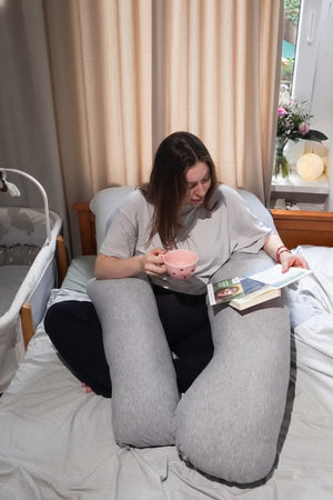 Poduszka ciążowa i do karmienia 3 w 1 – szara