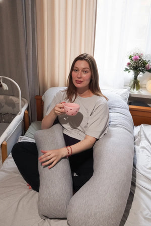 Poduszka ciążowa i do karmienia 3 w 1 – szara