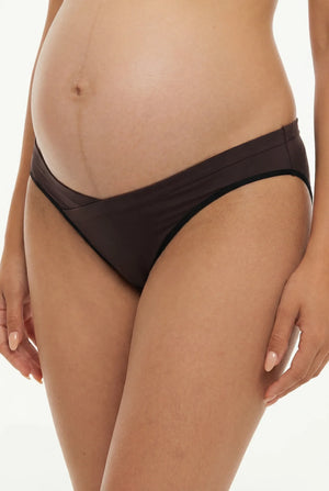 Figi ciążowe z niskim stanem – ciemnobrązowe