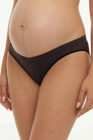 Figi ciążowe z niskim stanem – ciemnobrązowe