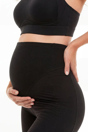 Legginsy ciążowe z ozdobnymi szwami i organiczną bawełną