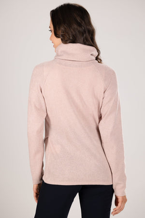 Różowy sweter dzianinowy ciążowy i do karmienia