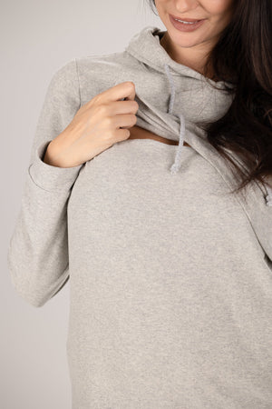 Długa bawełniana sukienka ciążowa i do karmienia