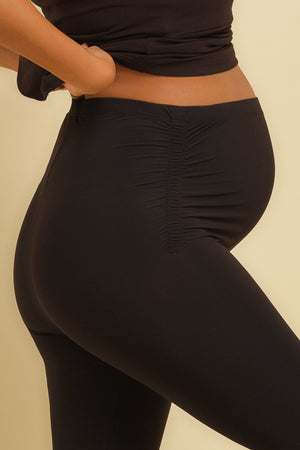 Czarne legginsy ciążowe ¾