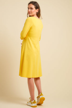 Sukienka ciążowa i do karmienia z bawełny - żółta