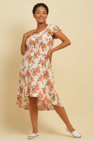 Asymetryczna sukienka ciążowa i do karmienia