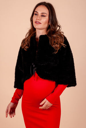 Długa sukienka ciążowa z marszczeniem - czerwona