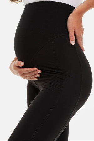 Modelujące legginsy ciążowe z ozdobnymi przeszyciami