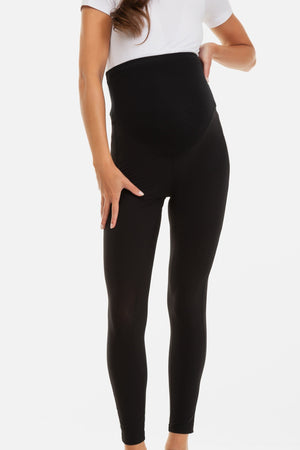 Legginsy ciążowe z ozdobnymi szwami i organiczną bawełną