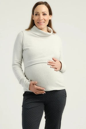 Bawełniany sweter ciążowy i do karmienia z golfem