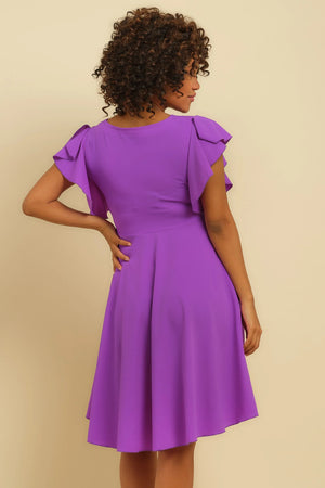 Zwiewna sukienka ciążowa i do karmienia - fioletowa