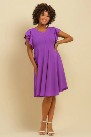 Zwiewna sukienka ciążowa i do karmienia - fioletowa