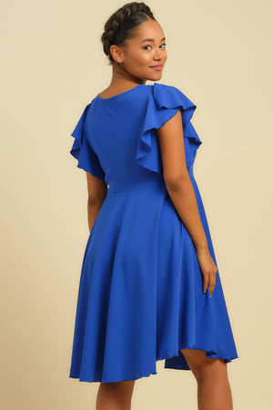 Zwiewna sukienka ciążowa i do karmienia – w kolorze królewskiego błękitu