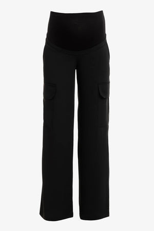 Eleganckie czarne spodnie cargo ciążowe