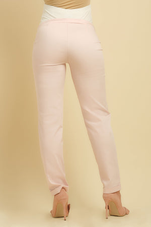 Bawełniane spodnie ciążowe – różowe