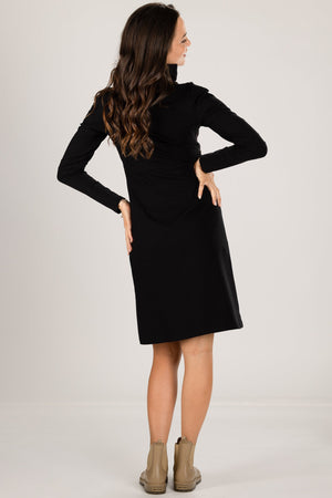 Sukienka ciążowa i do karmienia z golfem i wzorem