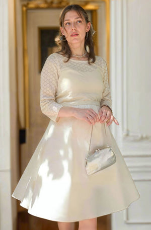 Suknia ślubna ciążowa i do karmienia z koronkową górą