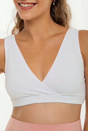 Biały bawełniany biustonosz ciążowy i do karmienia